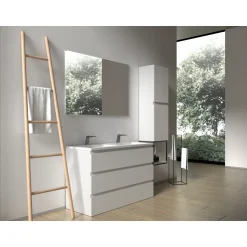 Aquazuro Wastafelonderkast Napoli 119cm - Hoogglans Wit - Met 3 Lades - 119,4x75x47,5cm