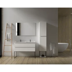 Aquazuro Wastafelonderkast Napoli 119cm - Hoogglans Wit - Met 2 Lades - 119,4x50x47,5cm