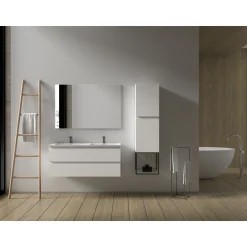 Aquazuro Wastafelonderkast Napoli 119cm - Hoogglans Wit - Met 2 Lades - 119,4x50x47,5cm