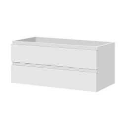 Aquazuro Wastafelonderkast Napoli 119cm - Hoogglans Wit - Met 2 Lades - 119,4x50x47,5cm