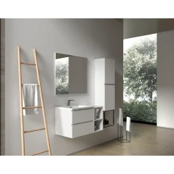 Aquazuro Wastafelonderkast Napoli 59cm - Hoogglans Wit - Met 2 Lades - 59,4x50x47,5cm