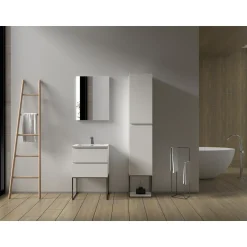 Aquazuro Wastafelonderkast Napoli 59cm - Hoogglans Wit - Met 2 Lades - 59,4x50x47,5cm