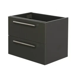 Aquazuro Wastafelonderkast Arezzo 37cm - Donkergrijs - Met 2 Lades - 37,4x45x59,2cm