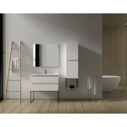 Aquazuro Wastafelonderkast Napoli 89cm - Hoogglans Wit - Met 2 Lades - 89,4x50x47,5cm