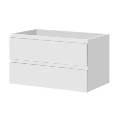 Aquazuro Wastafelonderkast Napoli 89cm - Hoogglans Wit - Met 2 Lades - 89,4x50x47,5cm