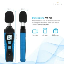 Aquila Digitale Decibelmeter - Nauwkeurig 1.5 Db - 30 -130 Decibel - Geluidsmeter - Incl Opbergetui