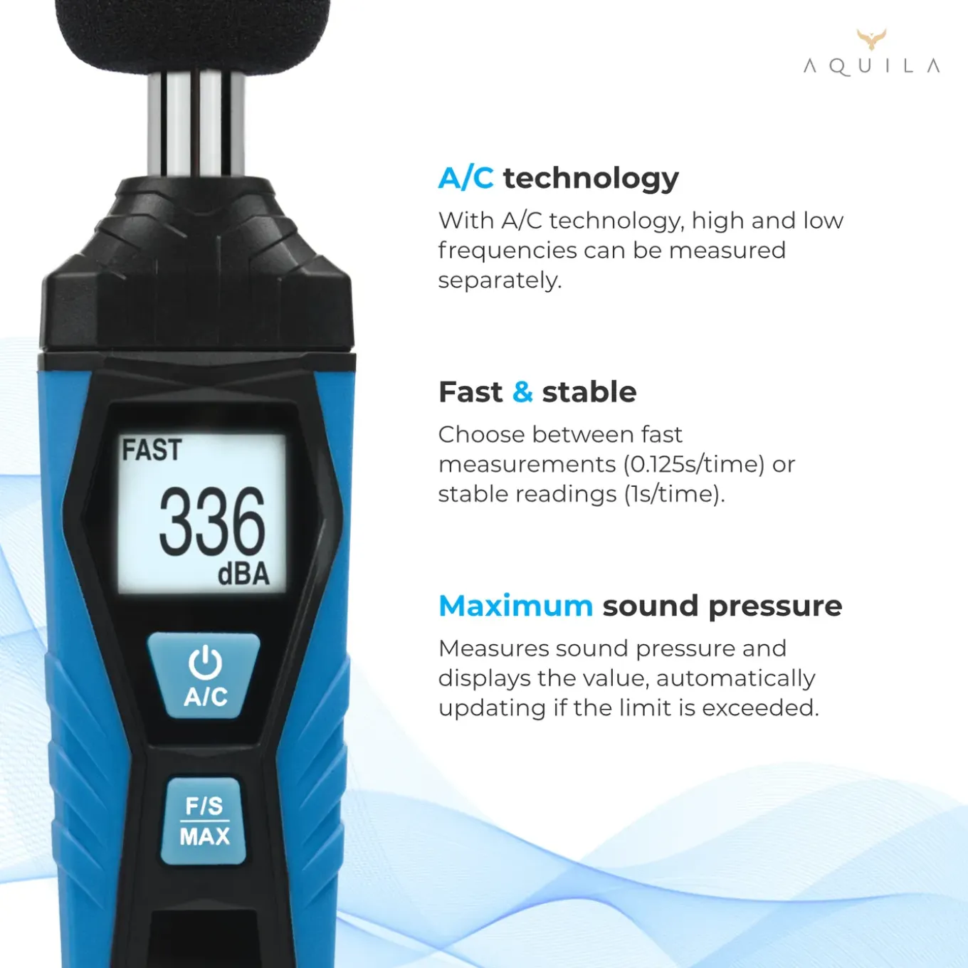 Aquila Digitale Decibelmeter - Nauwkeurig 1.5 Db - 30 -130 Decibel - Geluidsmeter - Incl Opbergetui