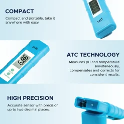 Aquila Digitale Ph Meter & Thermometer Voor Water – Zwembad & Aquarium – Inclusief Batterijen
