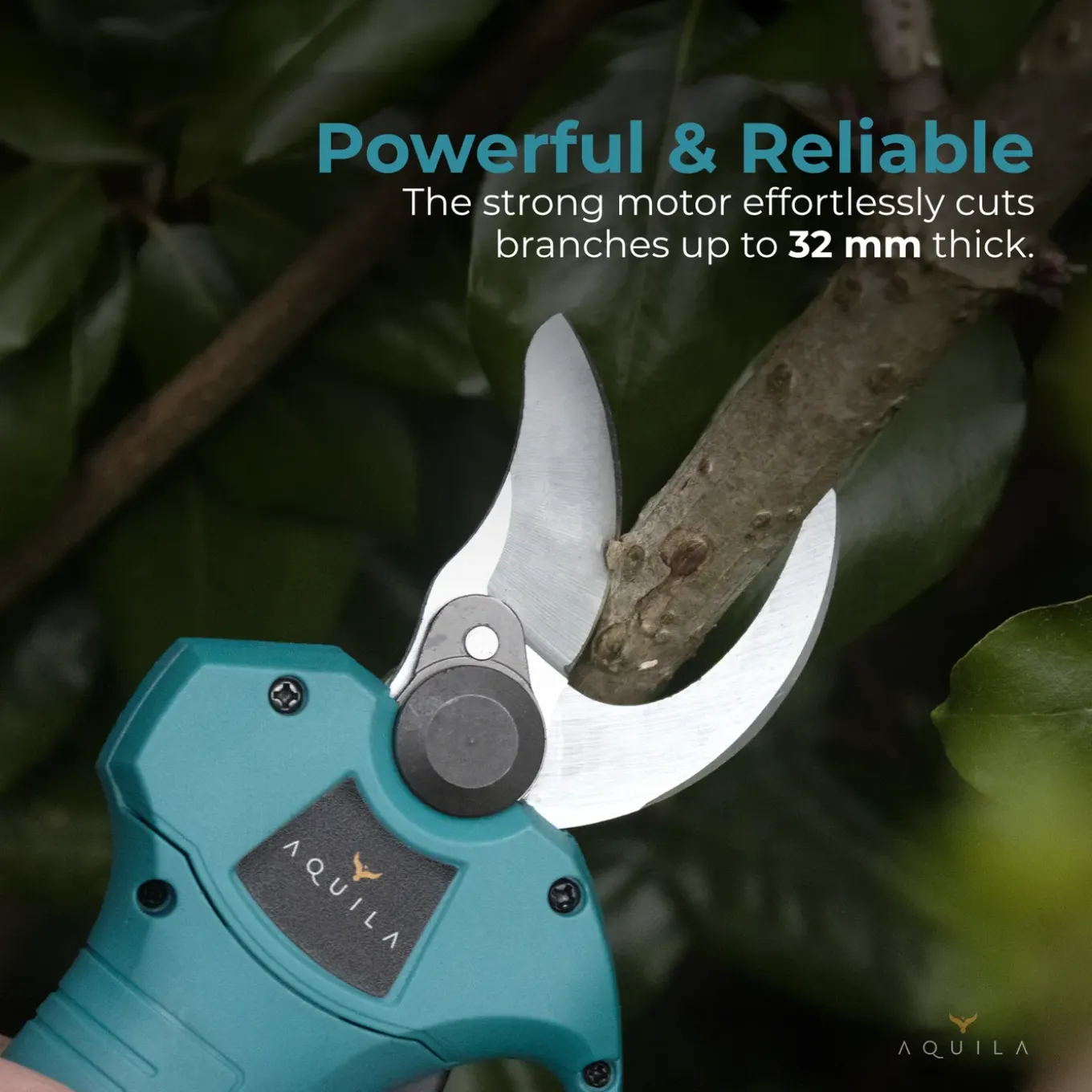Aquila Elektrische Snoeischaar Met 2x 2000 Mah Accu - Takkenschaar Tot 32mm - Tuinschaar & Snoeizaag