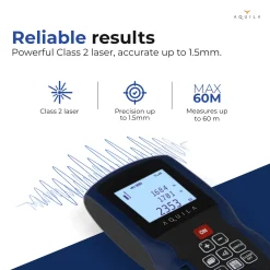 Aquila Laser Afstandsmeter Digitaal Tot 60 Meter - Lasermeter & Afstandsmeters Met 2x Waterpas