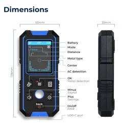 Aquila Leidingzoeker Tot 120mm - Kabelzoeker & Multidetector - Kabeldetector - Muurscanner Met Accu