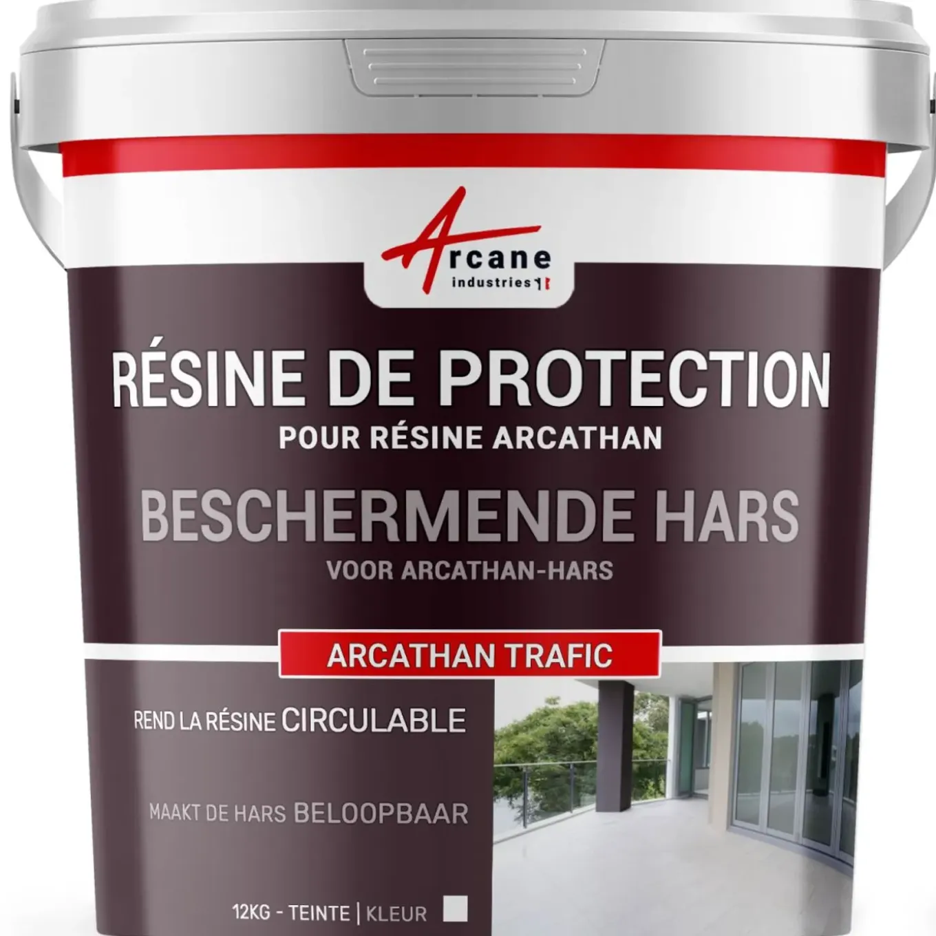 Arcane Industries - Beloopbare Afwerkingshars Arcathan Trafic Nabijbeige Dichtbij Ral 1001 - 4 Kg