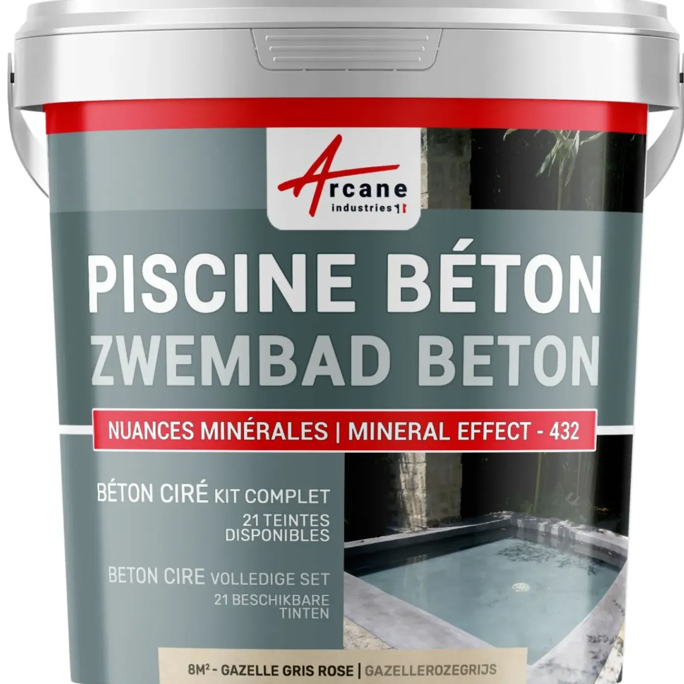 ARCANE INDUSTRIES - Betonlook Zwembad Kit Eendblauwgrijs - 8 M²