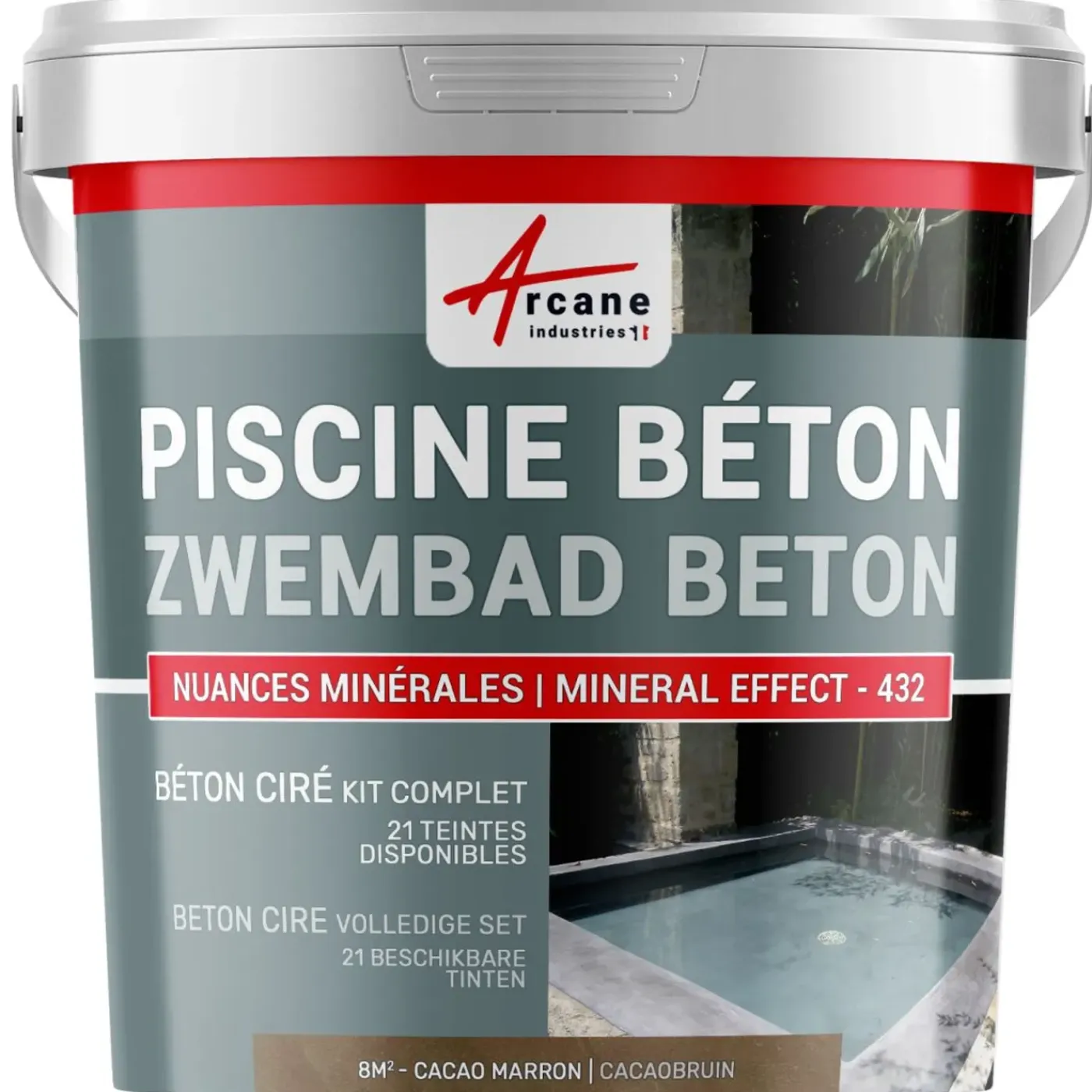 ARCANE INDUSTRIES - Betonlook Zwembad Kit Eendblauwgrijs - 8 M²