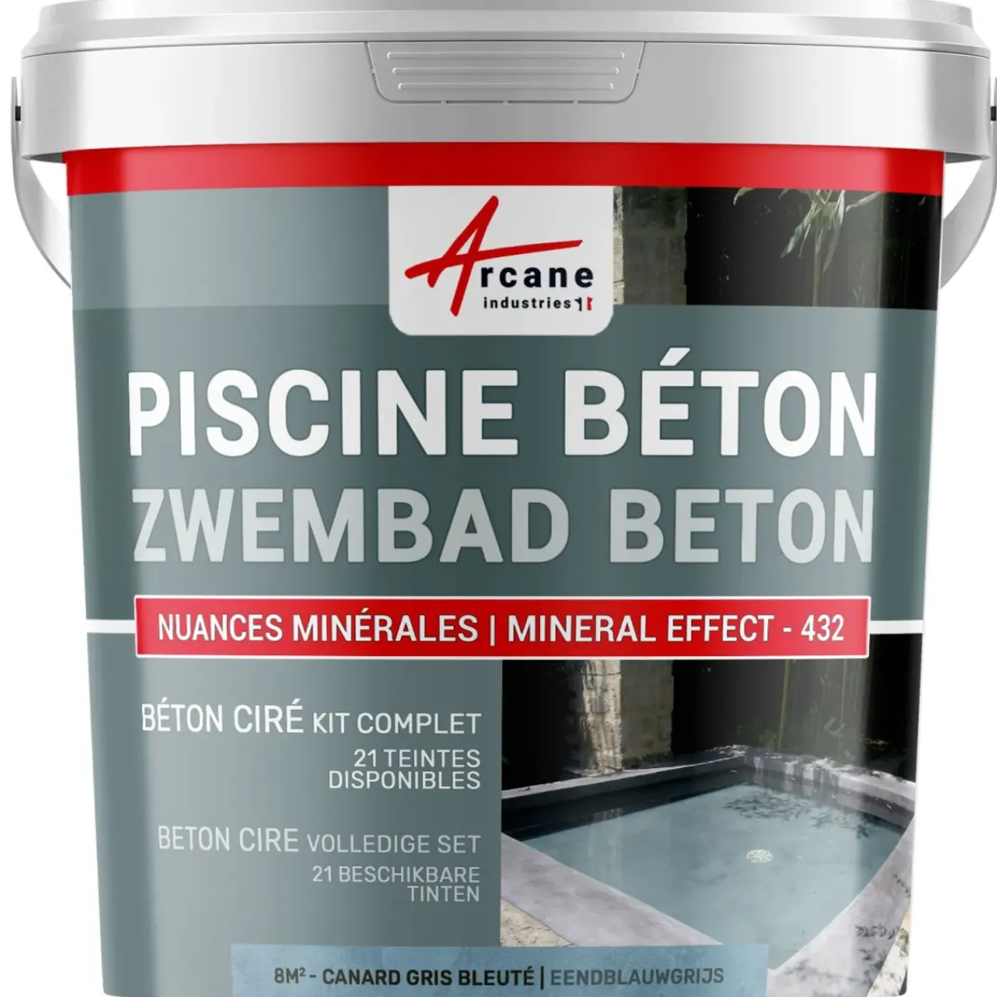 ARCANE INDUSTRIES - Betonlook Zwembad Kit Eendblauwgrijs - 8 M²