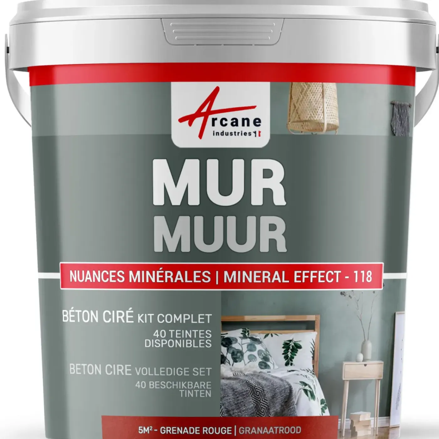 ARCANE INDUSTRIES - Gepolijst Beton Muren Kit - 5 M² Granaatrood