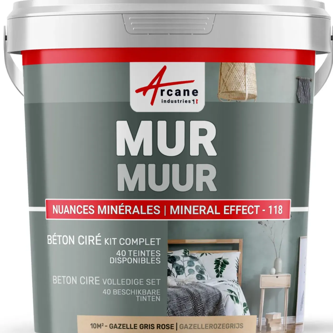 ARCANE INDUSTRIES - Gepolijst Beton Muren Kit - 10 M² Gazellerozegrijs