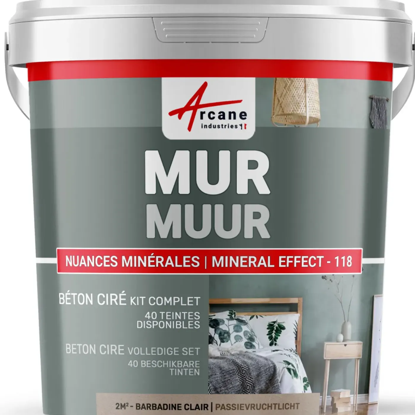 ARCANE INDUSTRIES - Gepolijst Beton Muren Kit - 2 M² Veenbesrood