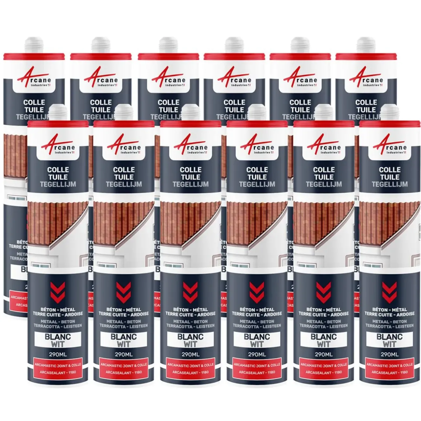 Arcane Industries - Hybride Polyurethaan Kit-lijm Voor Dakpannen Terracotta - 290 Ml X 1