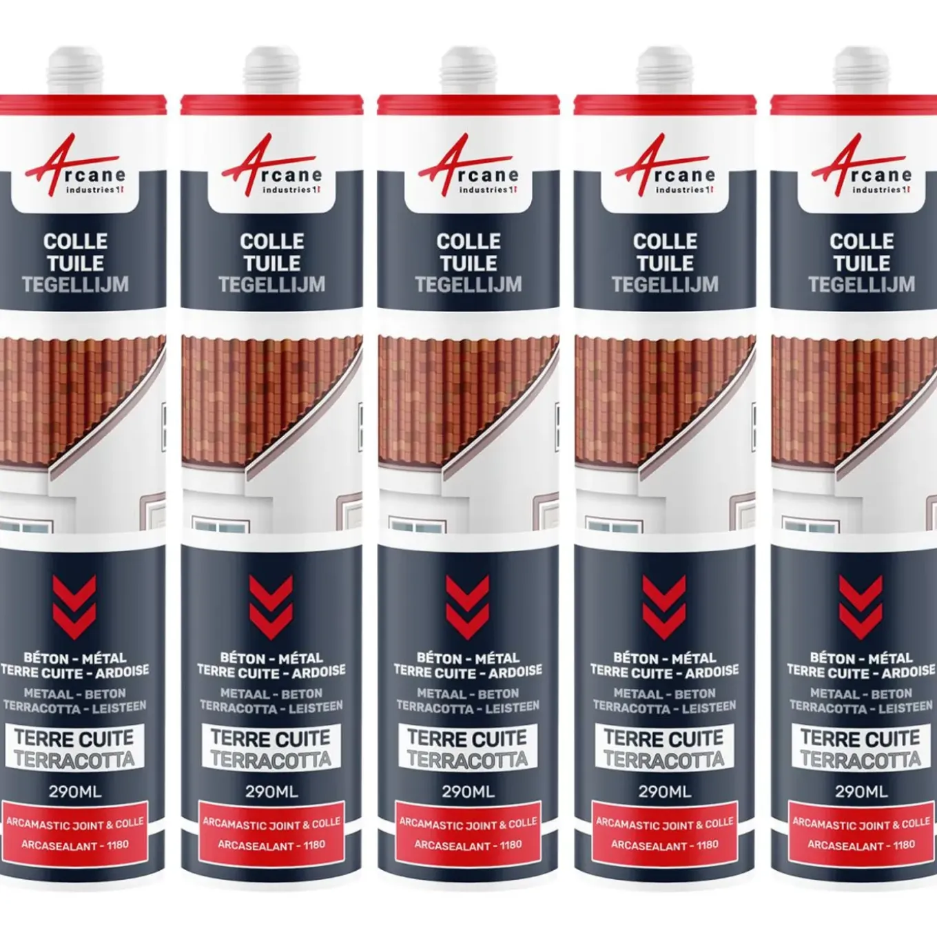 Arcane Industries - Hybride Polyurethaan Kit-lijm Voor Dakpannen Terracotta - 290 Ml X 1