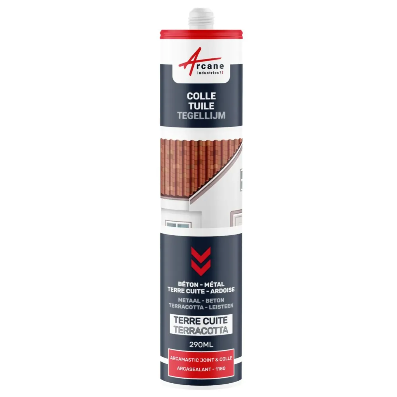 Arcane Industries - Hybride Polyurethaan Kit-lijm Voor Dakpannen Terracotta - 290 Ml X 1