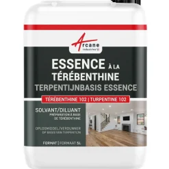 ARCANE INDUSTRIES - Terpentijn Voor Onderhoud Van Hout En Steen Terebenthine 102 - 5 L