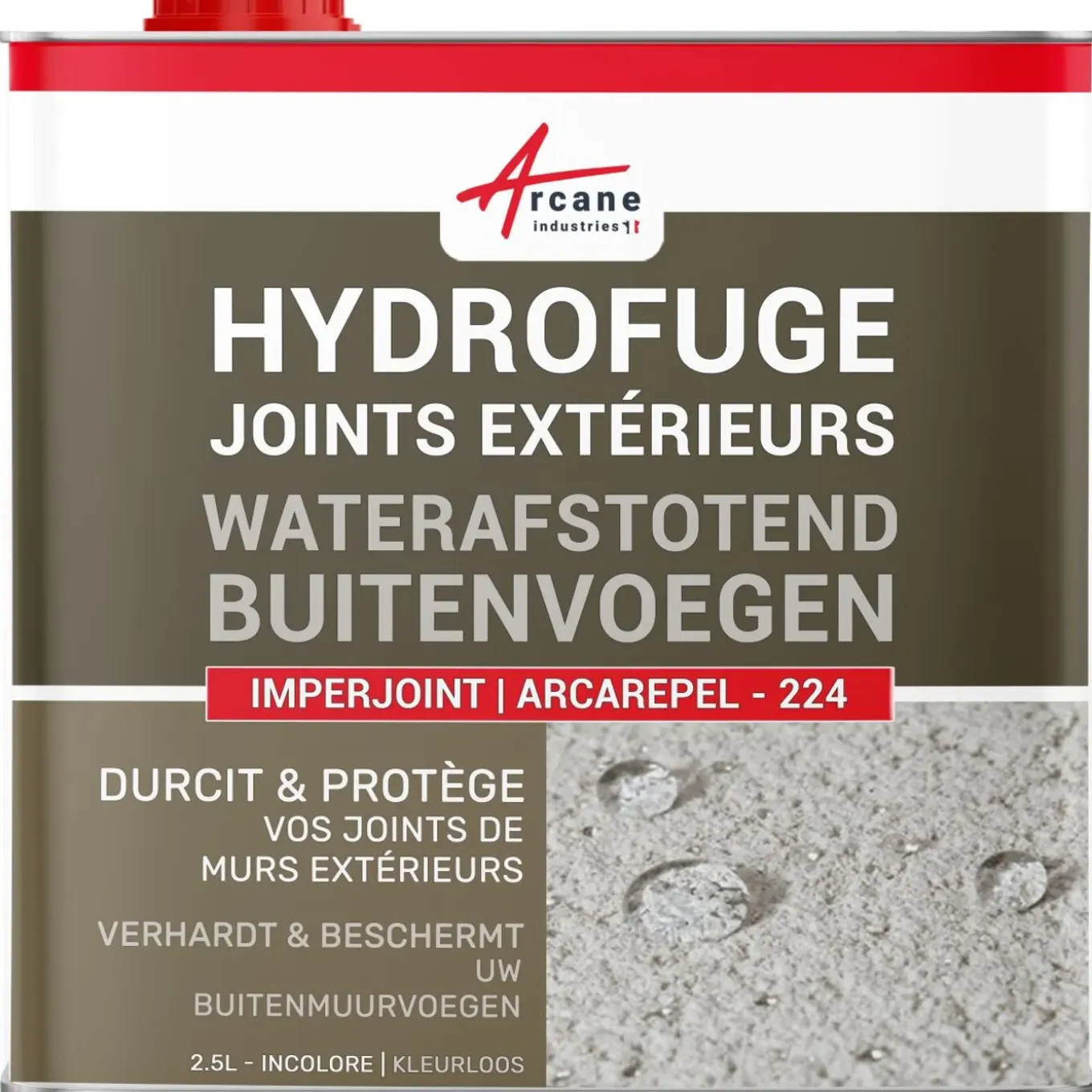 Arcane Industries - Waterafstotend Middel Voor Tegelvoegen En Gevels Arcarepel - 224 - 2,5 L