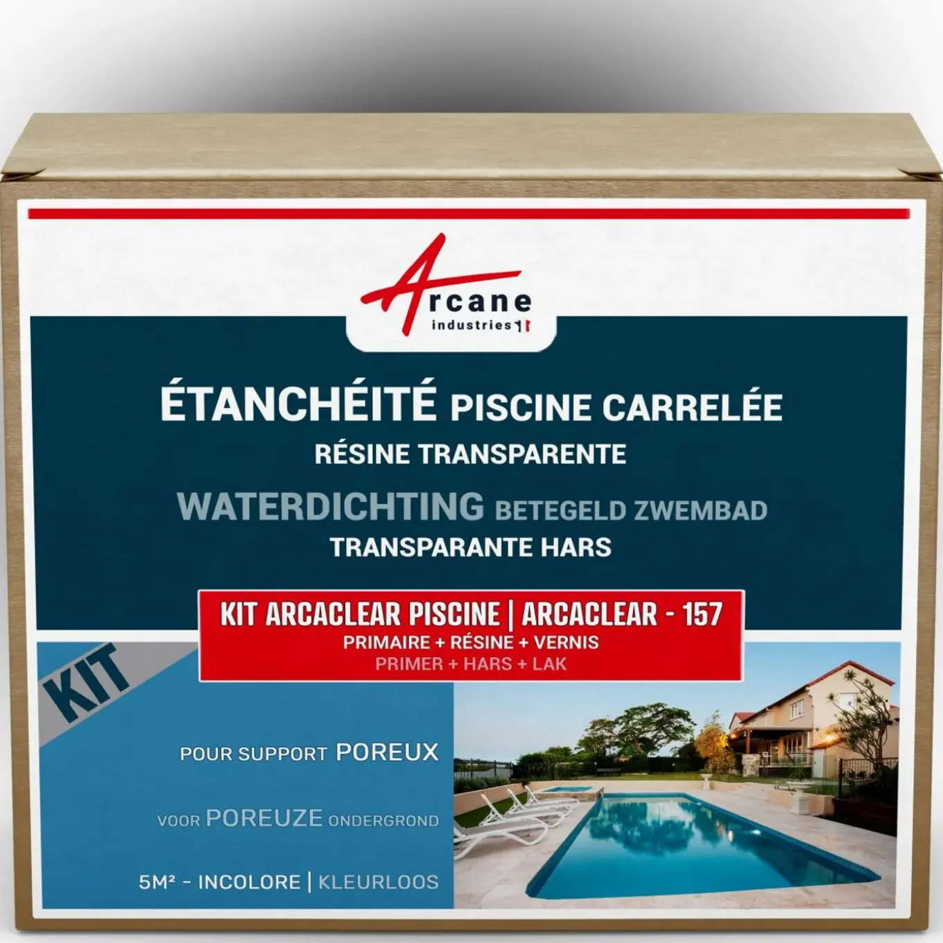 Arcane Industries - Waterdichting Betegeld Zwembad Transparant - 5 M², Poreuze Ondergrond