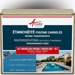 ARCANE INDUSTRIES - Waterdichting Betegeld Zwembad Transparant - 10 M², Niet-poreuze Ondergrond