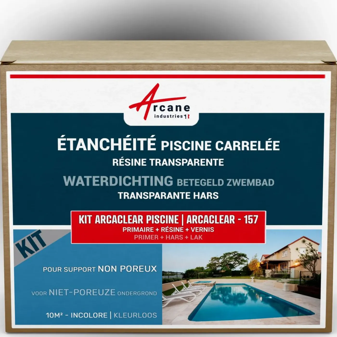 ARCANE INDUSTRIES - Waterdichting Betegeld Zwembad Transparant - 10 M², Niet-poreuze Ondergrond