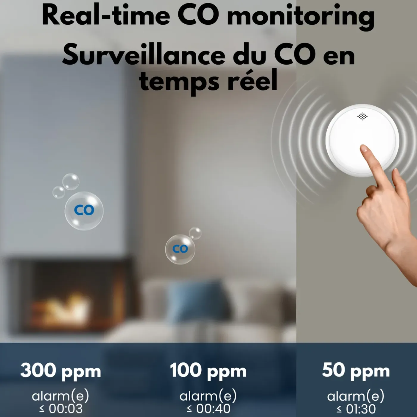 Aroha Safety Pro Combimelder Sleep Line - Rookmelder & Co Melder Zonder Led - 10 Jaar Batterij