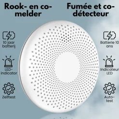 Aroha Safety Pro Combimelder - Rookmelder & Koolmonoxidemelder - 10 Jaar Batterij - 2 Set