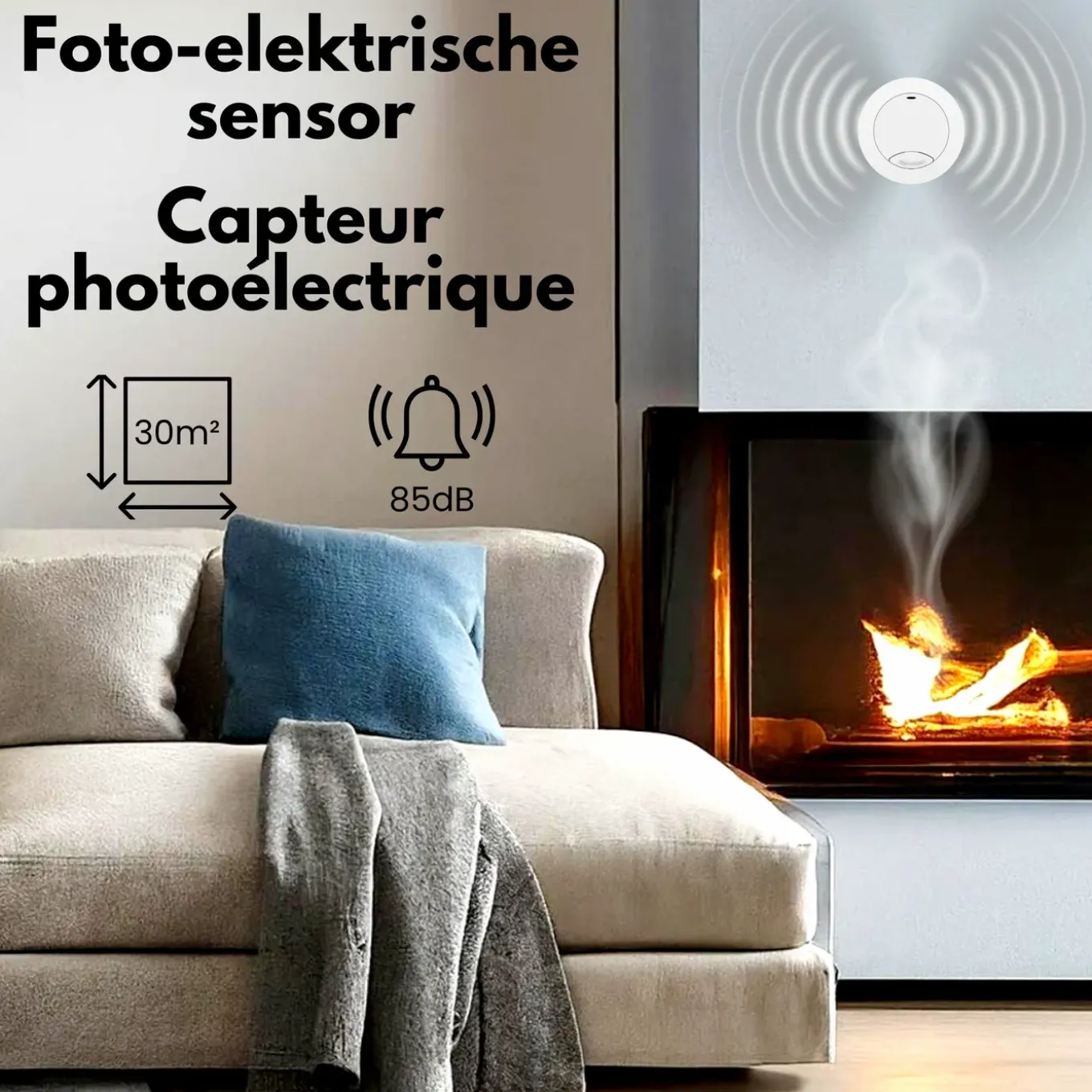 Aroha Safety Pro Mini Rookmelder Sleep Line - 10 Jaar Batterij - Brandmelder Zonder Led - 1 Stuks