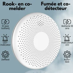 Aroha Smart Connect Combimelder Wifi - Rookmelder & Koolmonoxidemelder - 10 Jaar Batterij - 2 Set