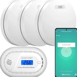 Aroha Smart Connect Rookmelder & Koolmonoxidemelder - Brandpreventieset - 10 Jaar Batterij - 4 Set