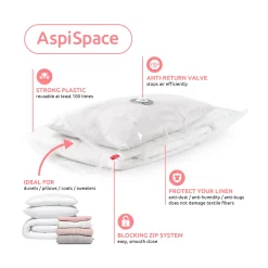Aspispace vacuümzak XL 80x120cm met rits