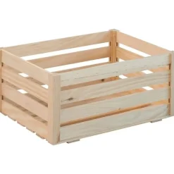 ASTIGARRAGA KIT LINE Massieve Dennen Latten Opbergdoos - 36 X 25 X 17 Cm - Ruw Hout