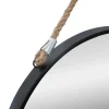 Atmosphera Wandspiegel - Rond - Zwart - Met Touw - Metaal - 38 Cm