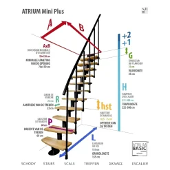 ATRIUM Modulaire Trap – Mini Plus Vertical – 13 Treden – Eiken – RAL 9006