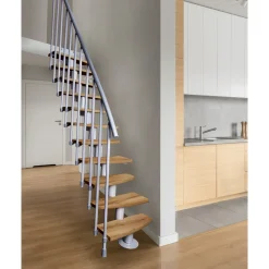 ATRIUM Modulaire Trap – Mini Plus Vertical – 13 Treden – Eiken – RAL 9006