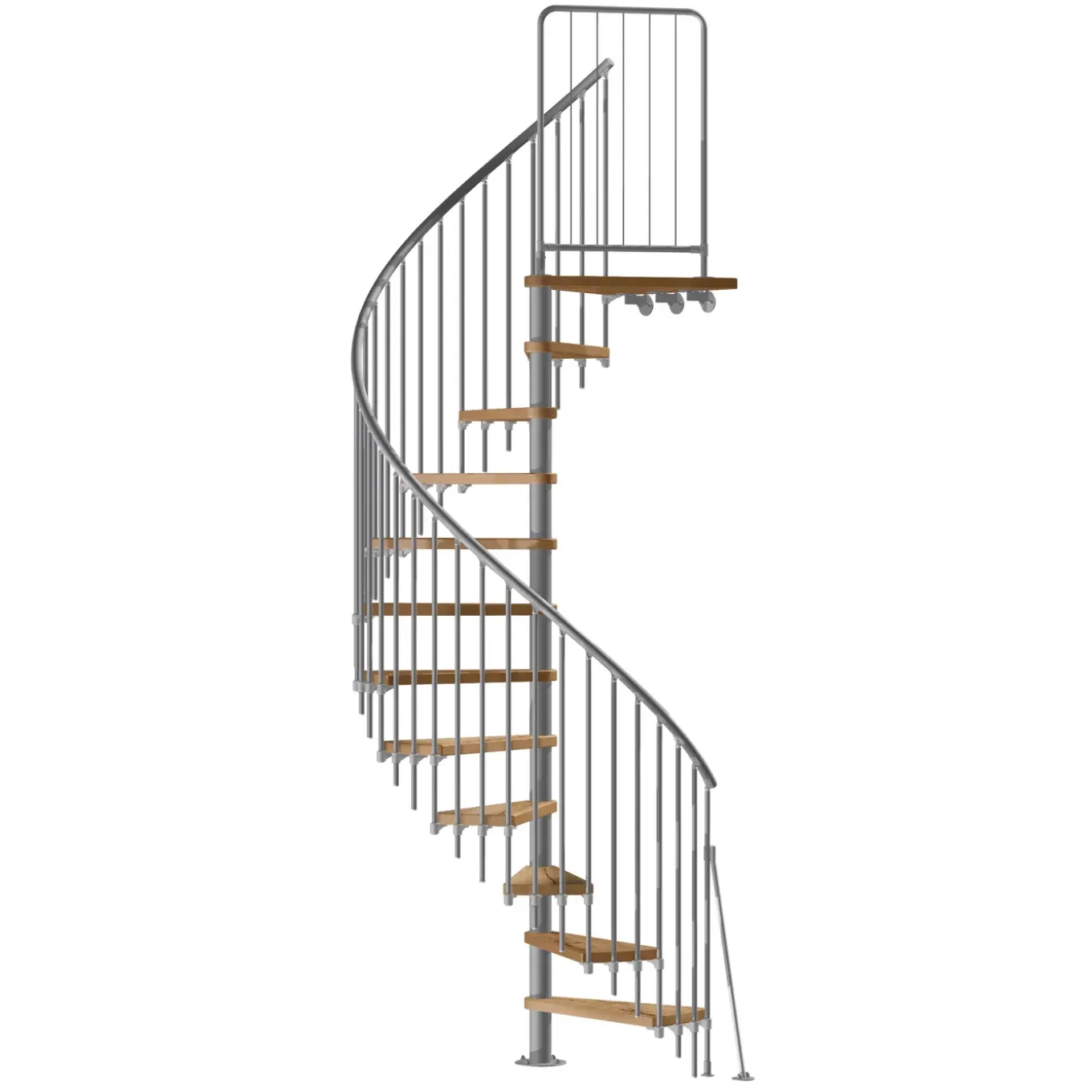 Atrium Wenteltrap – Novo 140 Type 6 – 12 Treden + Platform – Eiken – Ral 9006