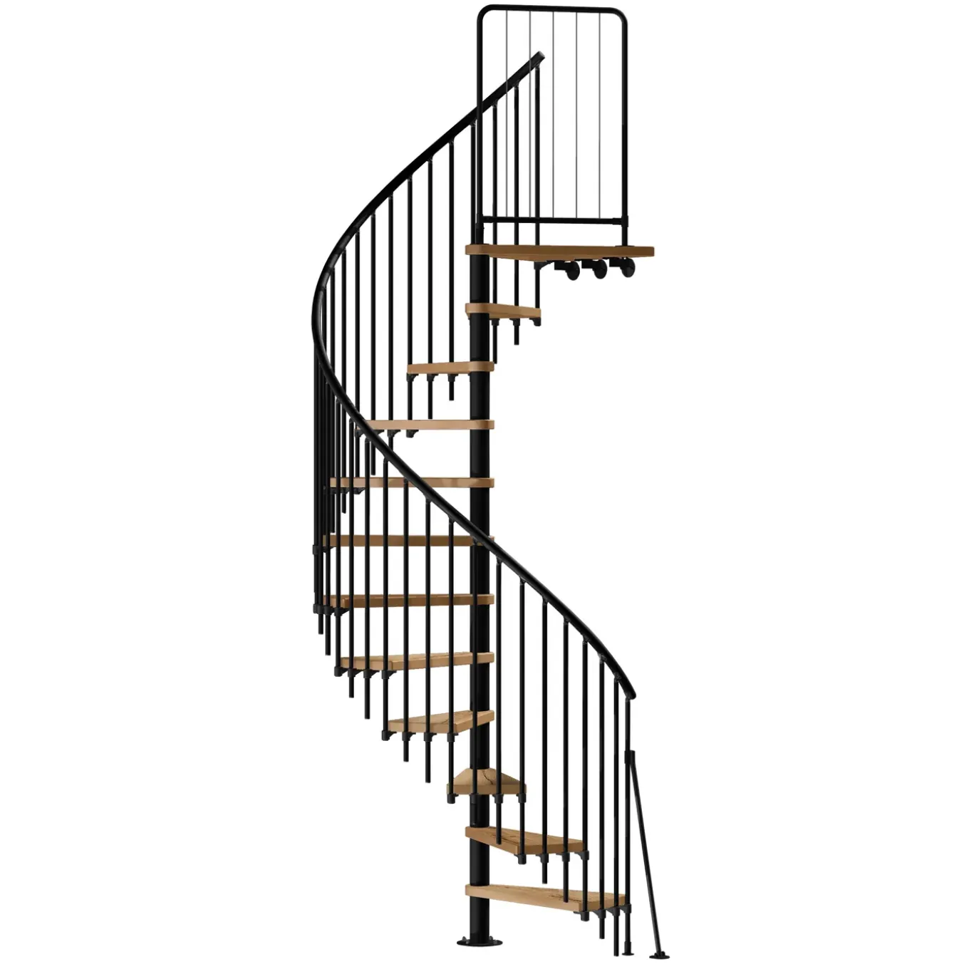Atrium Wenteltrap – Novo 140 Type 6 – 12 Treden + Platform – Eiken – Ral 9005
