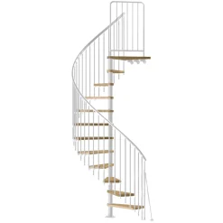 ATRIUM Wenteltrap – Novo 140 Type 6 – 12 Treden + Platform – Beuken – Ral 9003