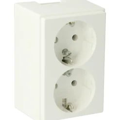 Attema P25 stopcontact 2V RA wit