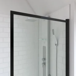 Aurlane badwand mat zwarte frame 130x75cm