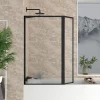 Aurlane Badwand met Draaibaar Paneel 70+30x130cm - Matzwarte Afwerking - DARK EDGE PARE