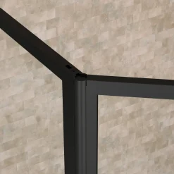 Aurlane Badwand met Draaibaar Paneel 70+30x130cm - Matzwarte Afwerking - DARK EDGE PARE