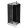 Aurlane Douchecabine Black 2 - Rechthoek - 80x110x230cm - Zilver