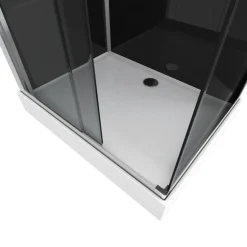 Aurlane Douchecabine Black 2 - Rechthoek - 80x110x230cm - Zilver