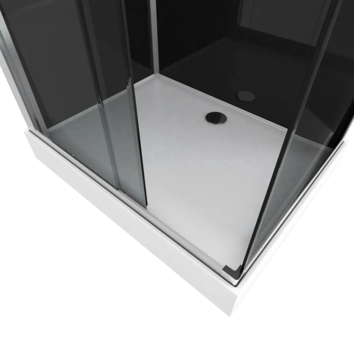 Aurlane Douchecabine Black 2 - Rechthoek - 80x110x230cm - Zilver